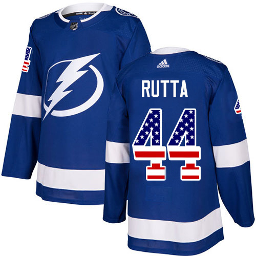 Adidas Tampa Bay Lightning Men #44 Jan Rutta Blue Home Authentic USA Flag Stitched NHL Jersey->tampa bay lightning->NHL Jersey